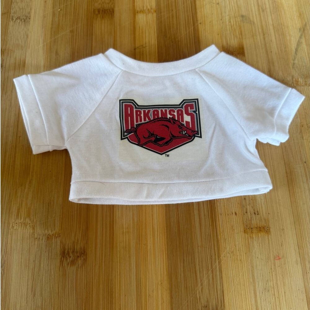 Build-A-Bear Arkansas Razorbacks T-Shirt NCAA Football Teddy Bear Clothes Rare